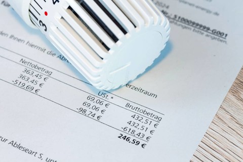 Close-up of a symbolic gas bill