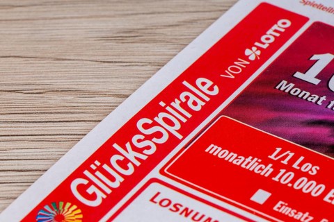 Close-up of a lucky spiral ticket