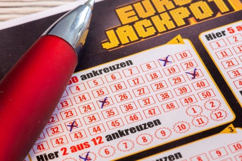 Eurojackpot: Close-up of a ticket