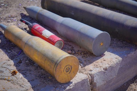 In Seiyun, Yemen on January 04, 2026, abandoned tanks and unexploded artillery shells litter the