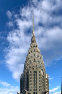 Chrysler Building, built in 1930 in Art Deco style, Cloudy Sky, New York City, USA