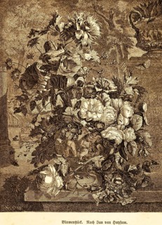 Flower piece, after Jan van Huysum (1682-1749), Dutch painter, famous, art history, painting,