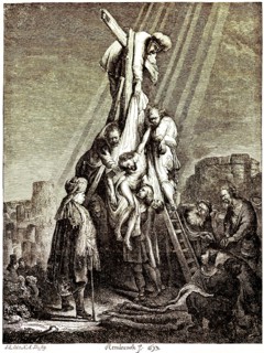 The Descent from the Cross, after Rembrandt van Rijn (1606-1669), Bible, New Testament, Jesus'