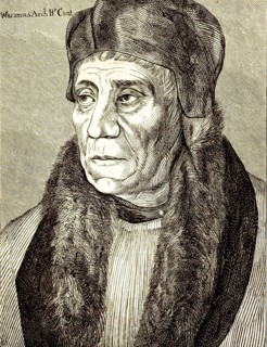 Bust portrait of Archbishop William Warham of Cantabury (1450-1532), by Hans Holbein the Younger,