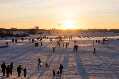 Sunset on Tempelhofer Feld in Berlin on 11.01.2026
