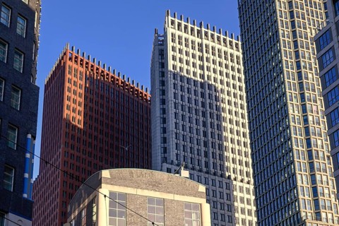Skyscrapers, The Hague, North Sea, South Holland, Netherlands