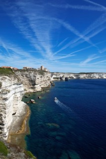 Bonifacio coast on the Mediterranean Sea, Corse-du-Sud department, Corsica, France