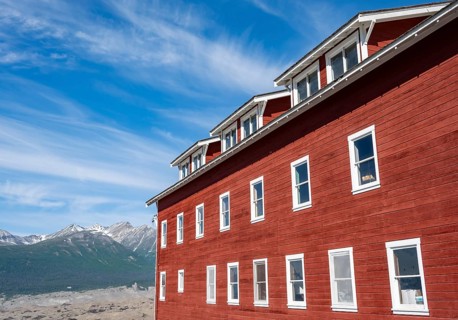 Red Kennicott Buildings in a Mountain Landscape, Historic Kennecott Copper Mine, National Historic