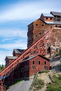 Kennicott Red Buildings, Kennicott Concentration Mill to extract copper from quarried rock,