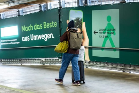 Construction work at Stuttgart Central Station as part of Stuttgart 21. Travelers have to accept