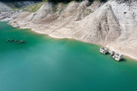 Tramonti, sunken city, abandoned houses, ruins, river course, Friuli, Italy