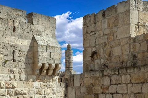 Israel, Jaffa Gate Jerusalem Old City that leads to Holy Sepulchre, Western Wall and Dome of Rock