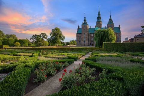 Famous Rosenborg castle, one of the most visited tourist attractions in Copenhagen