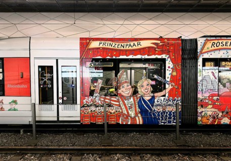 Brauchtumsbahn der Jecken und Schützen, Rheinbahn, metro, Düsseldorf, North Rhine-Westphalia,