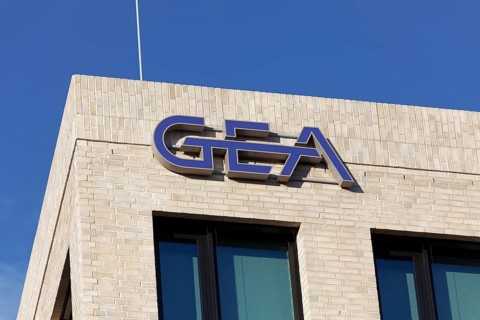 GEA Group AG, logo at the new corporate headquarters, industrial group, Düsseldorf-Derendorf, North