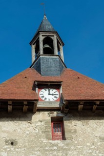 Charroux labelled The Most Beautiful Villages of France, Belfry and the door of the clock, Allier