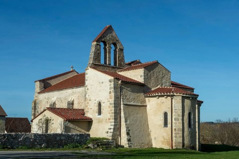 St Andrew's Church, romanesque church of Taxat-Senat. Allier department. Auvergne Rhone Alpes.