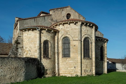 St Cyr and St Julitte's Church, roman church of Escurolles, Allier department, Auvergne Rhone