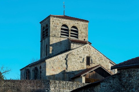 Natural regional park of Livradois Forez. Roman church Saint-Hilaire of Saint-Hilaire village.