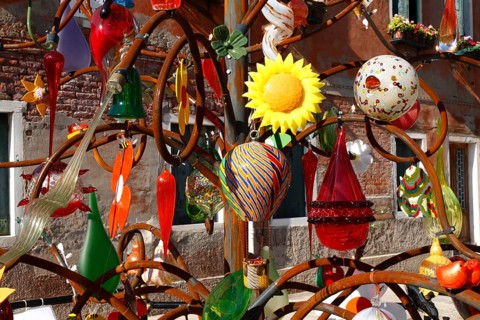 Glass art on the Insola di Murano, Venice, Veneto, Italy