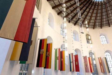 December 22, 2025, interior view of the historic St. Paul's Church during winter, Frankfurt, Hesse,