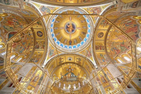 Church of Saint Sava or Temple of Saint Sava orthodox church, Interior, Belgrade, Serbia