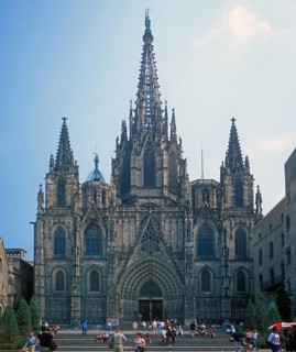 Cathedral, Barcelona, Spain, June 1999, vintage, retro, old, historic
