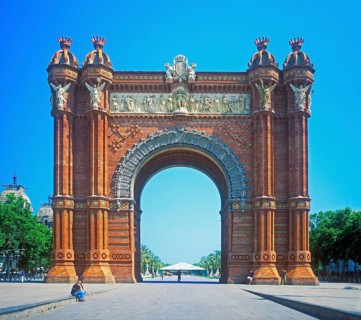Arc del Triomf, Barcelona, Spain, June 1999, vintage, retro, old, historic