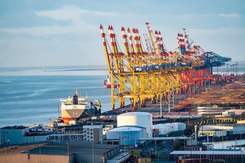 MSC and Eurogate container terminal in the seaport of Bremerhaven, Eurogate container terminal with