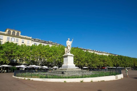 Napoleon monument on Place Saint Nicolas, Bastia, Haute-Corse department, North Coast, Corsica,