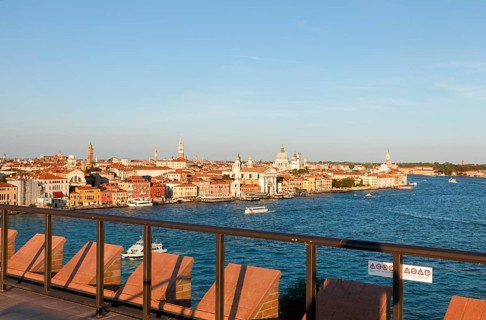View from the terrace of Hilton Molino Stucky, Guidecca, Venice, Veneto, Italy
