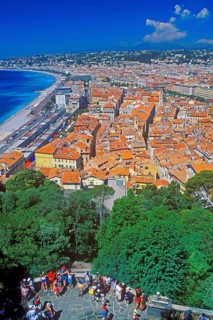 View of the rooftops of Nice, Côte d'Azur, Mediterranean, southern France, June 1999, vintage,