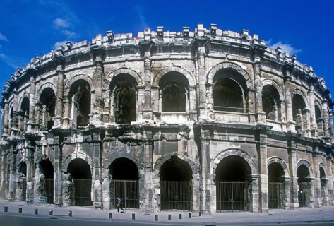 Amphitheatre in Nimes, Départements Gard, southern France, June 1999, vintage, retro, old, historic