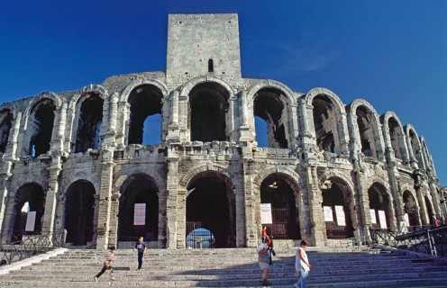 Roman theatre in Arles, southern France, June 1999, vintage, retro, old, historic
