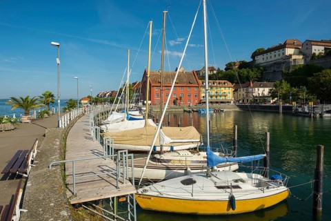 Harbour, Meersburg, Lake Constance, Baden-Württemberg, Germany