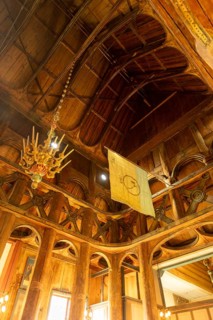 Interior of Lom Stave Church (Lom stavkyrkje), Lom, Norway