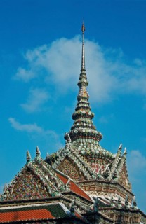 Gable, Grand Palace at Wat Phra Kaeo, Bangkok, Thailand, December 2002, vintage, retro, old,