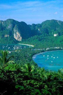 View of the island from the viewpoint one year in front of the tsunami, Ko Phi Phi Don, Thailand,
