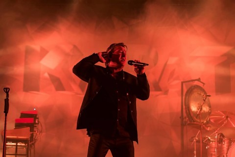 Claudius Dreilich, singer of Karat live on 50 years of KARAT tour in Berlin's Max-Schmeling-Halle