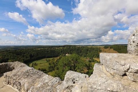 Castle ruins of Hohengundelfingen, ruins of a medieval hilltop castle, former headquarters of the