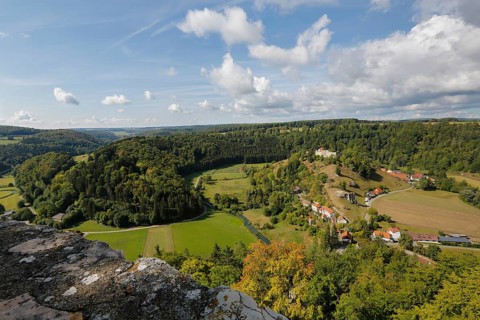 Castle ruins of Hohengundelfingen, ruins of a medieval hilltop castle, former headquarters of the