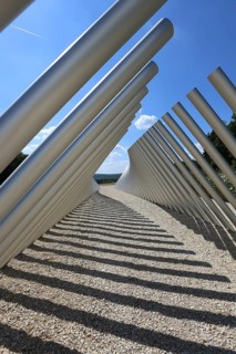 Art in public space, sculpture made of aluminum profile pipes by artist Martin Burchard, life's
