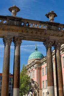 Sculpture with the City Palace and St. Nicholas Church on the Old Market Square, Potsdam