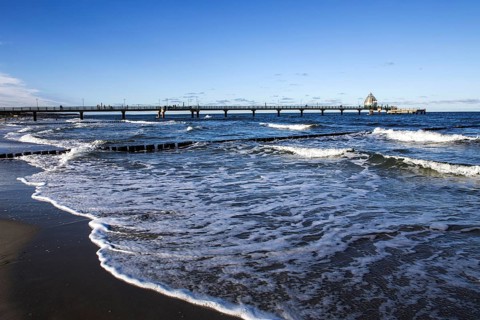 Pier with diving gondola, Zingst, Fischland-Darß-Zingst, Western Pomerania Lagoon Area National