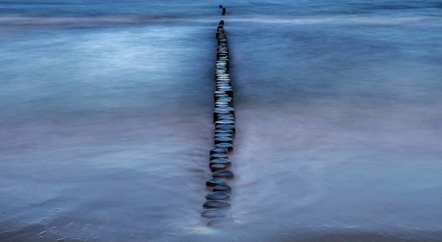 Grooves in the sea, long exposure, Zingst, Fischland-Darß-Zingst, Western Pomerania Lagoon Area