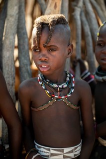 Portrait, Himba girl, traditional Himba village, Kaokoveld, Kunene, Namibia