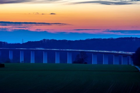 The Ruhr Valley Bridge, motorway bridge of the A52 motorway, across the Ruhr Valley near