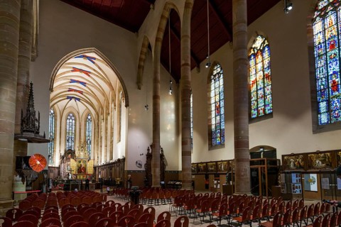 Interior view, Dominican Church, Église des Dominicains, Colmar, Haut-Rhin Department, Alsace,