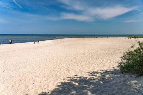 The beach of Laboe on the Kiel Fjord, Laboe, Schleswig-Holstein, Germany
