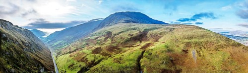 Autumn colours over Mach Loop from a drone, Minffordd, Tywyn, Wales, UK